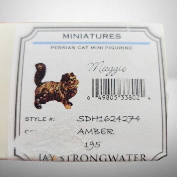 Jay Strongwater Persian Cat Maggie Mini Figurine With Swarovski Crystals - Picture 8 of 9